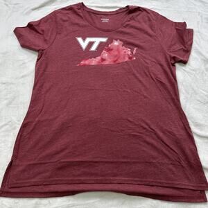 Virginia Tech T Shirt‎ Hokies Womens Size X-Large Maroon Captivating Super Soft